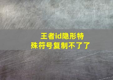 王者id隐形特殊符号复制不了了