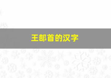 王部首的汉字