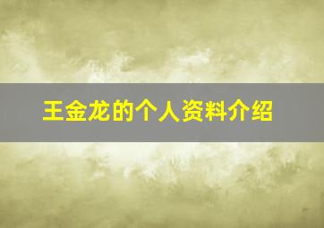 王金龙的个人资料介绍