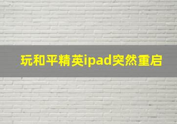 玩和平精英ipad突然重启