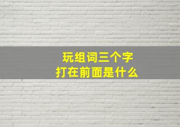 玩组词三个字打在前面是什么