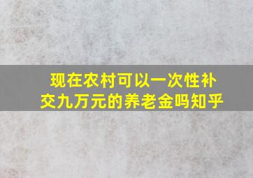 现在农村可以一次性补交九万元的养老金吗知乎