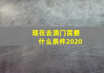 现在去澳门需要什么条件2020