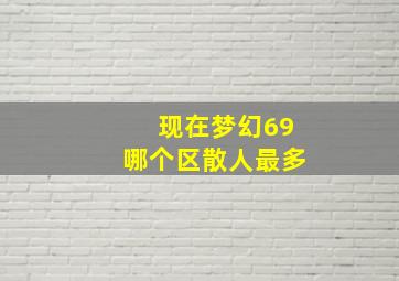 现在梦幻69哪个区散人最多