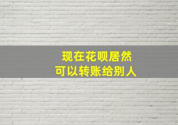 现在花呗居然可以转账给别人