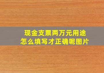 现金支票两万元用途怎么填写才正确呢图片