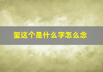 玺这个是什么字怎么念