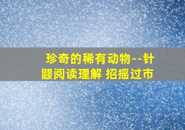 珍奇的稀有动物--针鼹阅读理解 招摇过市