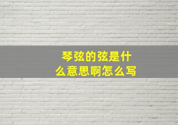 琴弦的弦是什么意思啊怎么写