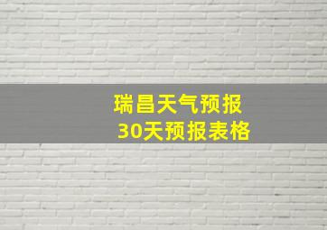 瑞昌天气预报30天预报表格