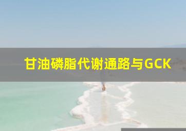 甘油磷脂代谢通路与GCK