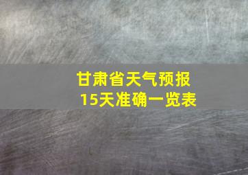 甘肃省天气预报15天准确一览表