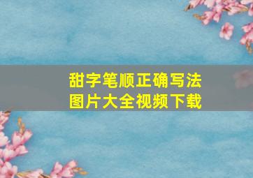 甜字笔顺正确写法图片大全视频下载