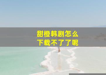 甜橙韩剧怎么下载不了了呢