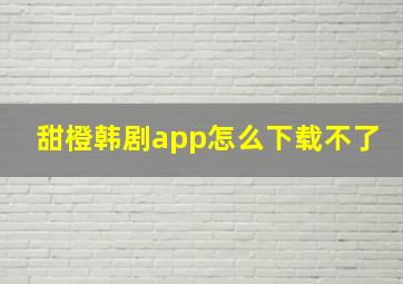 甜橙韩剧app怎么下载不了