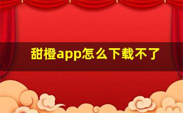 甜橙app怎么下载不了