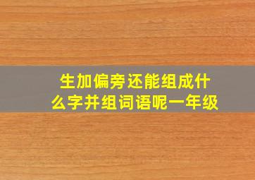 生加偏旁还能组成什么字并组词语呢一年级