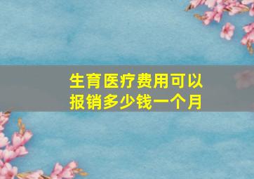 生育医疗费用可以报销多少钱一个月