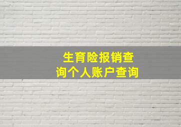 生育险报销查询个人账户查询