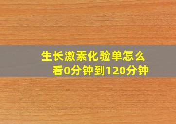 生长激素化验单怎么看0分钟到120分钟