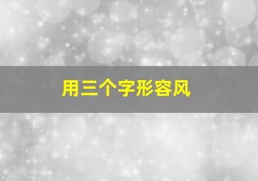 用三个字形容风