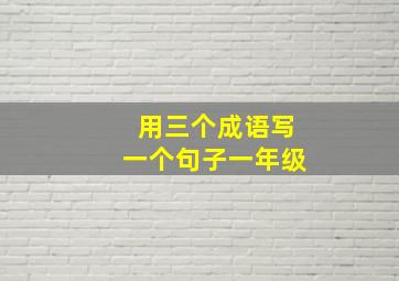 用三个成语写一个句子一年级