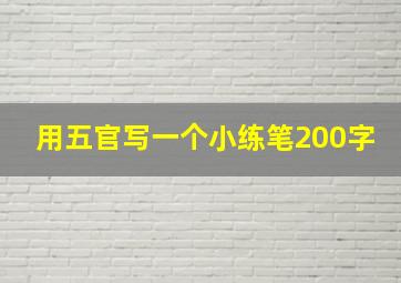 用五官写一个小练笔200字