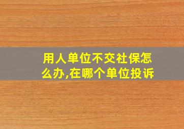 用人单位不交社保怎么办,在哪个单位投诉