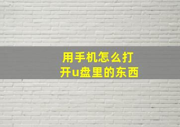 用手机怎么打开u盘里的东西