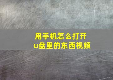 用手机怎么打开u盘里的东西视频