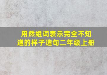 用然组词表示完全不知道的样子造句二年级上册