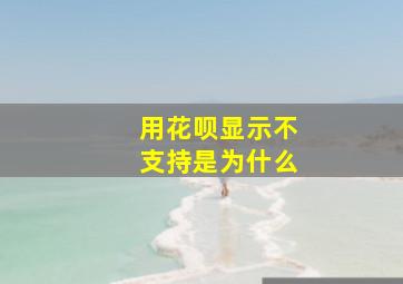 用花呗显示不支持是为什么