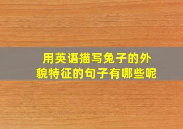 用英语描写兔子的外貌特征的句子有哪些呢