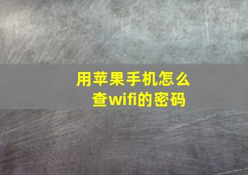 用苹果手机怎么查wifi的密码