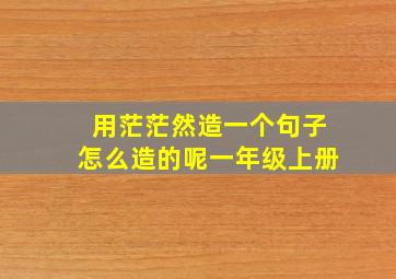 用茫茫然造一个句子怎么造的呢一年级上册