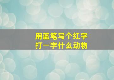 用蓝笔写个红字打一字什么动物