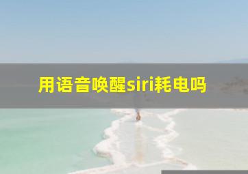 用语音唤醒siri耗电吗