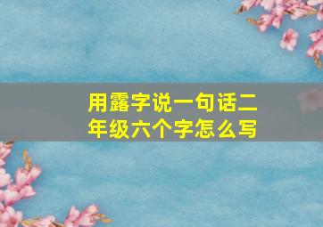 用露字说一句话二年级六个字怎么写