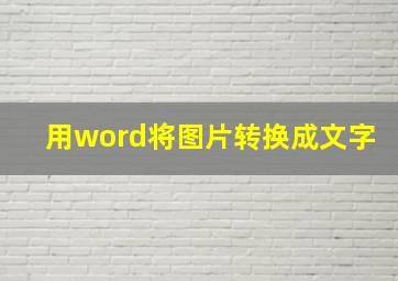 用word将图片转换成文字