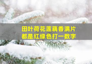 田叶荷花莲藕香满片都是红绿色打一数字