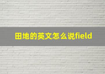 田地的英文怎么说field