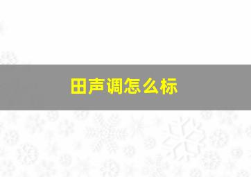 田声调怎么标