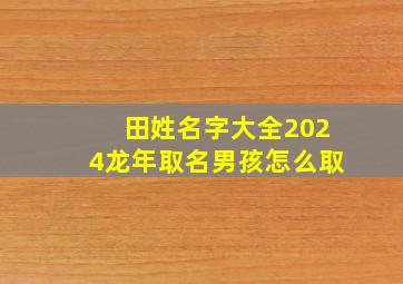 田姓名字大全2024龙年取名男孩怎么取