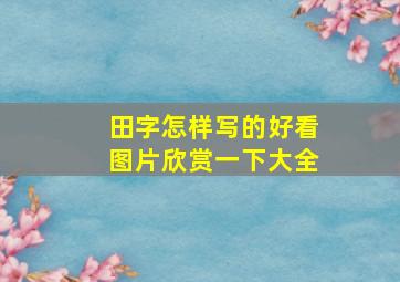 田字怎样写的好看图片欣赏一下大全