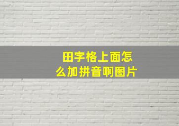 田字格上面怎么加拼音啊图片