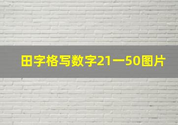 田字格写数字21一50图片