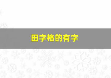 田字格的有字