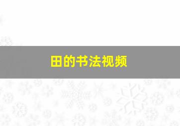 田的书法视频