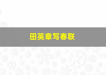 田英章写春联