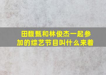 田馥甄和林俊杰一起参加的综艺节目叫什么来着